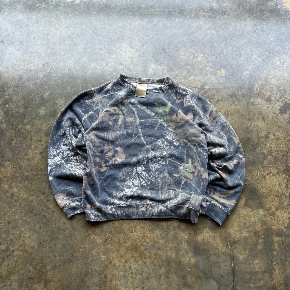 Vintage 90s Mossy oaks faded camo sweatshirt